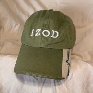 Izod Olive Green Cap with Stripe Detail
